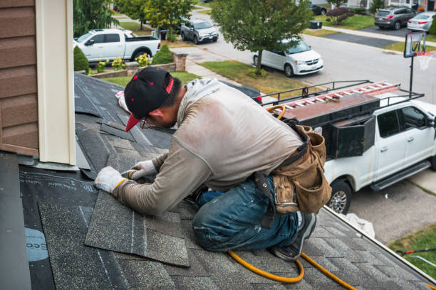 Professional Gutter Repair And Installation technician working in Redgranite, WI